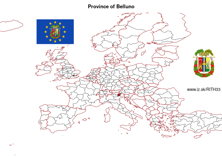 map of Province of Belluno ITH33