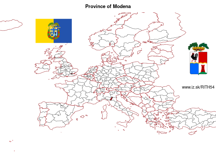 map of Province of Modena ITH54