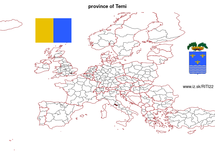 map of province of Terni ITI22