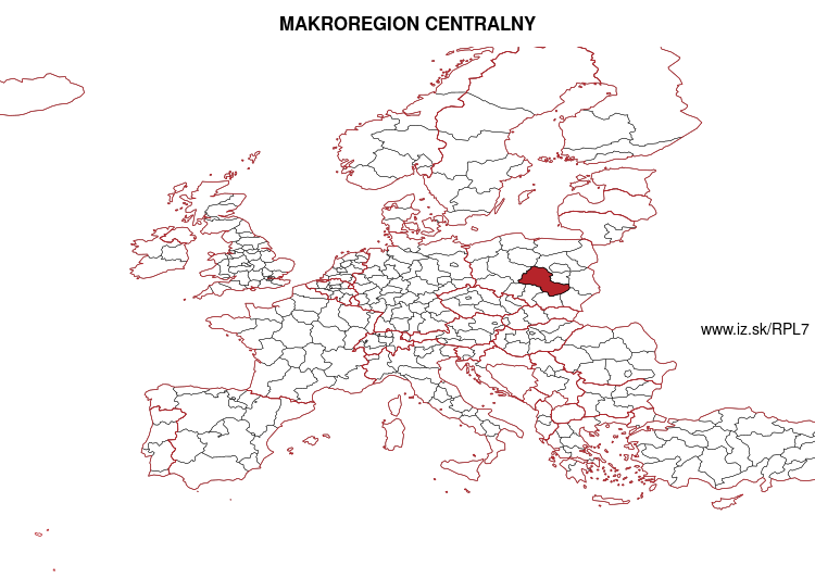 map of MAKROREGION CENTRALNY PL7