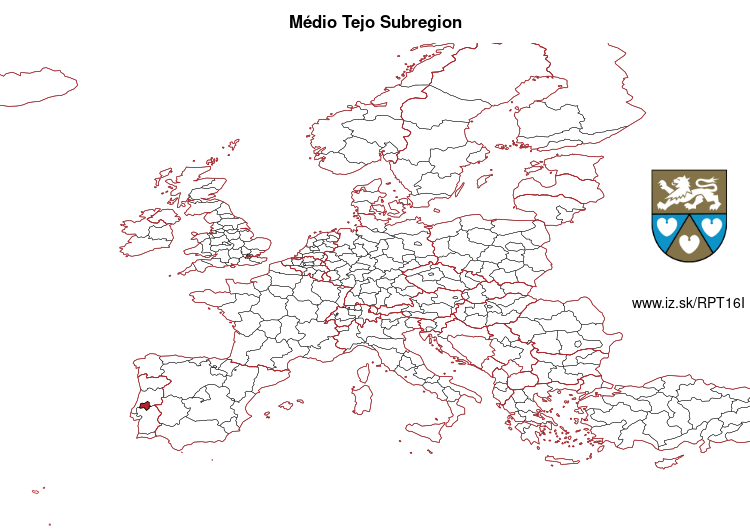 map of Médio Tejo Subregion PT16I