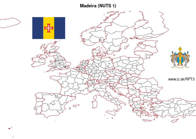 map of Madeira (NUTS 1) PT3