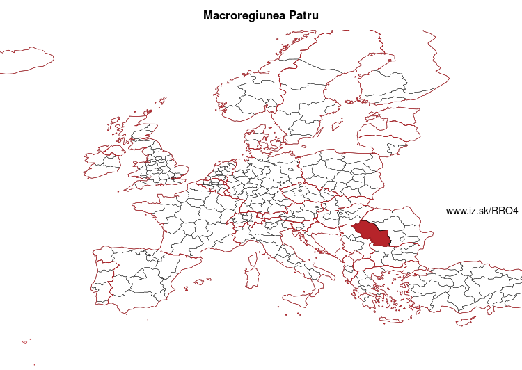 map of Macroregiunea Patru RO4