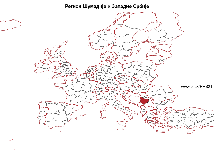map of Регион Шумадије и Западне Србије RS21