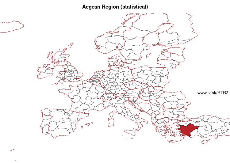 map of Aegean Region (statistical) TR3
