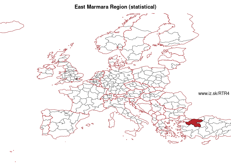 map of East Marmara Region (statistical) TR4
