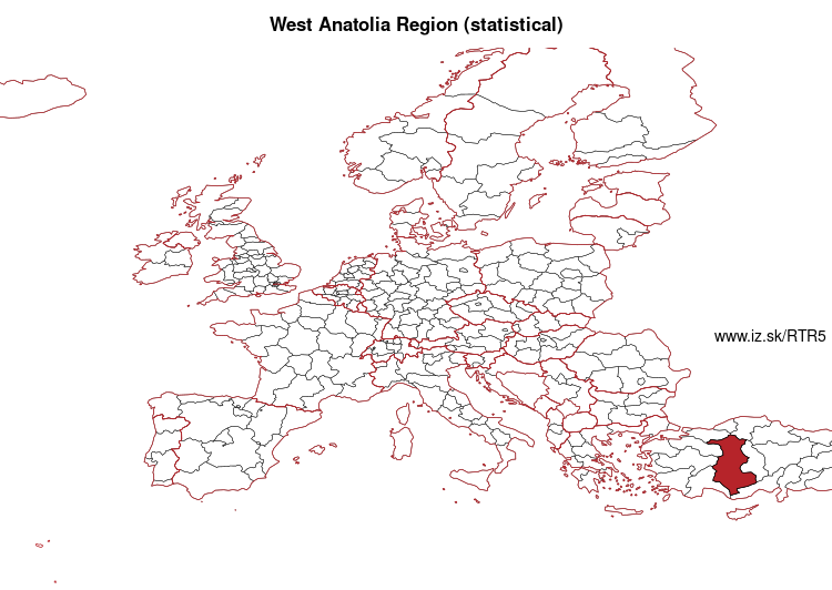 map of West Anatolia Region (statistical) TR5