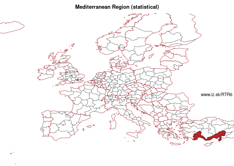 map of Mediterranean Region (statistical) TR6