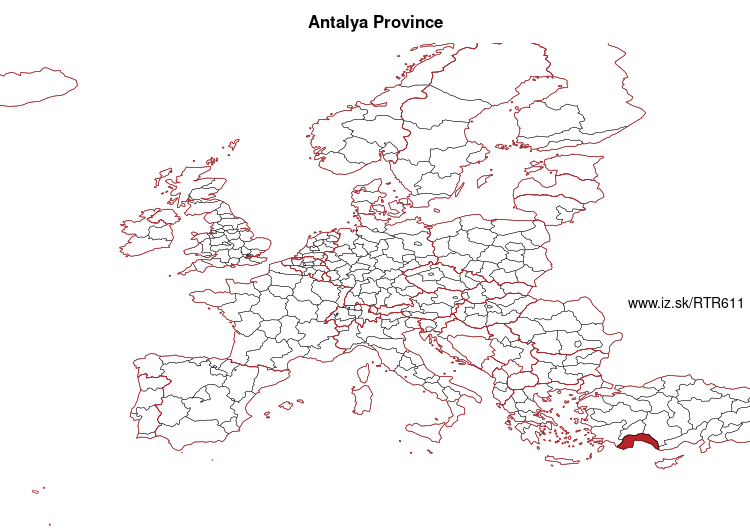 map of Antalya Province TR611