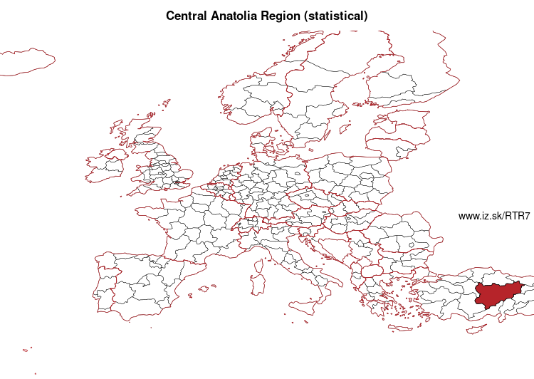 map of Central Anatolia Region (statistical) TR7