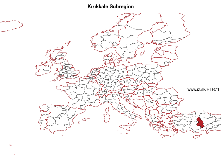 map of Kırıkkale Subregion TR71