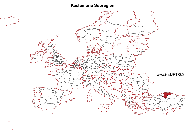 map of Kastamonu Subregion TR82