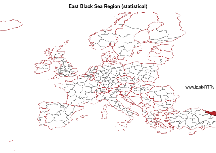 map of East Black Sea Region (statistical) TR9