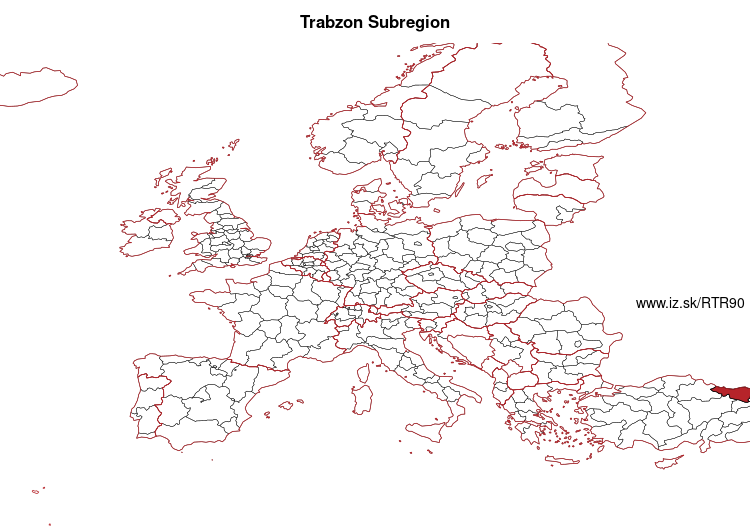 map of Trabzon Subregion TR90