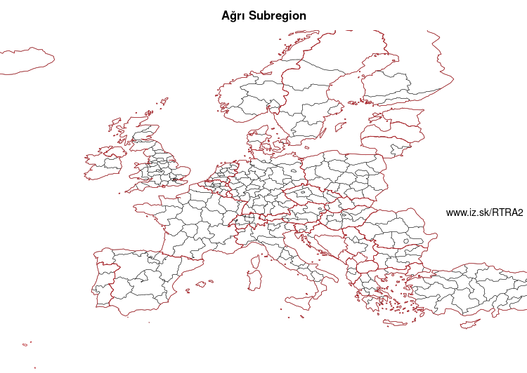 map of Ağrı Subregion TRA2