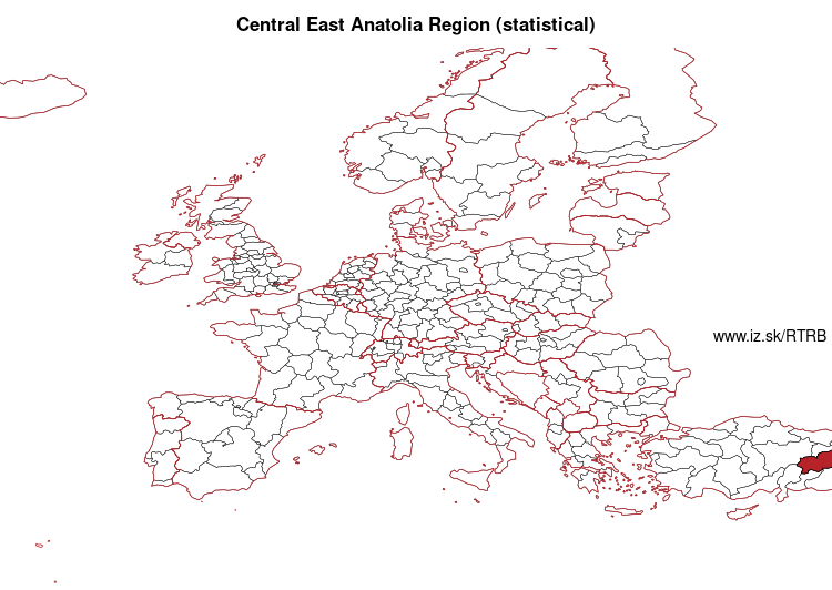map of Central East Anatolia Region (statistical) TRB