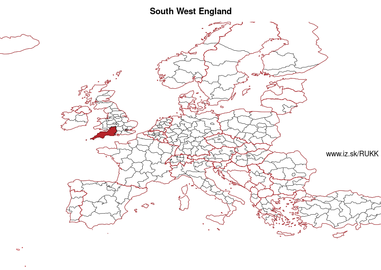 map of South West England UKK