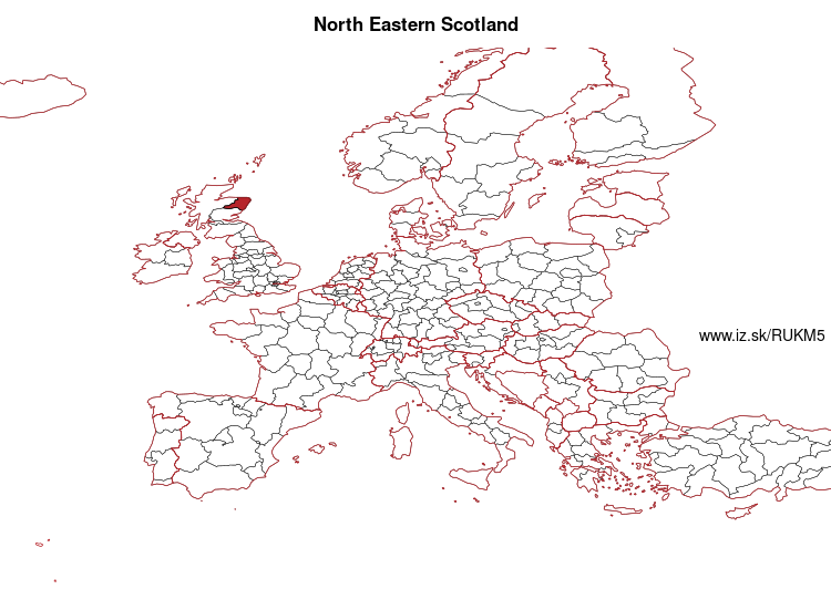 map of North Eastern Scotland UKM5