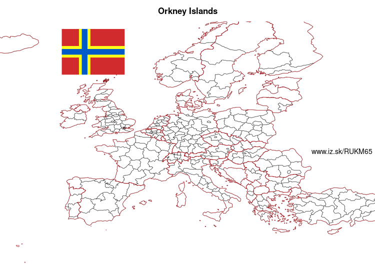 map of Orkney Islands UKM65