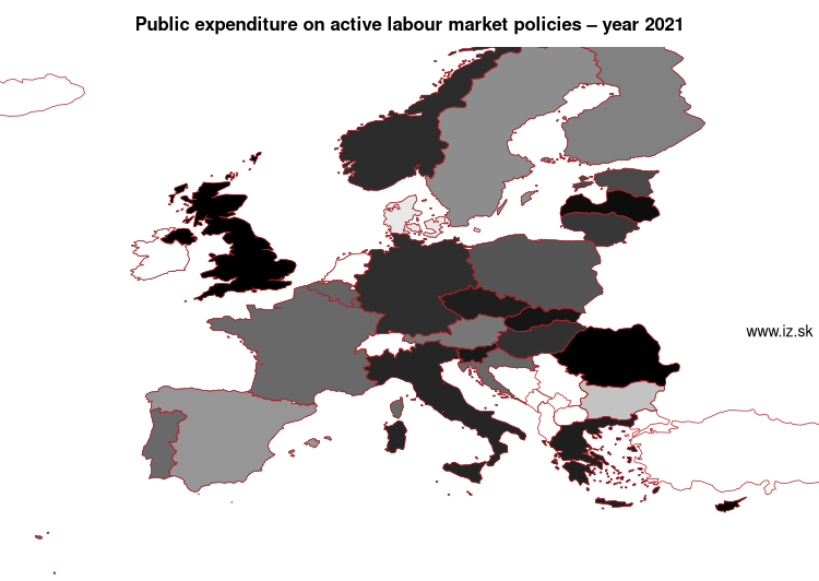 map public expenditure on active labour market policies in nuts 0