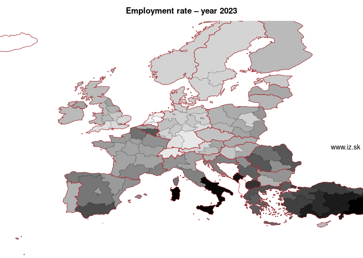 map employment rate in nuts 1