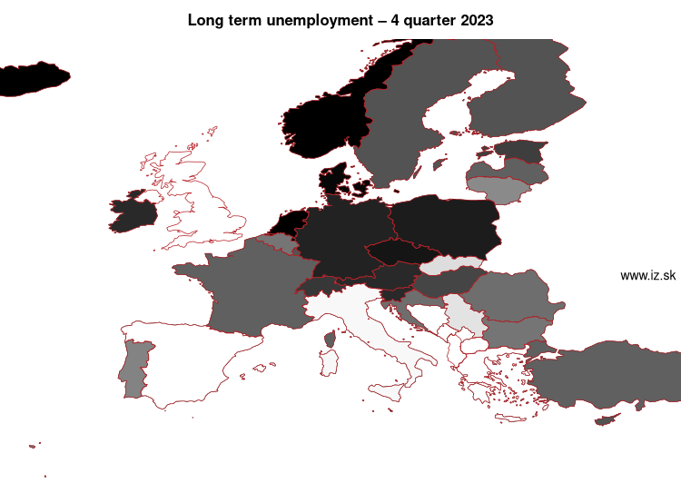 map long term unemployment in nuts 0