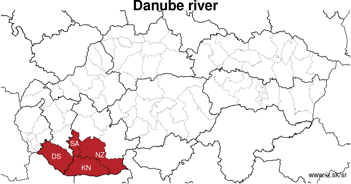 map of region Danube river