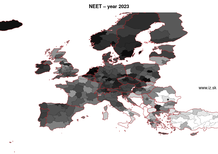 map NEET in nuts 2