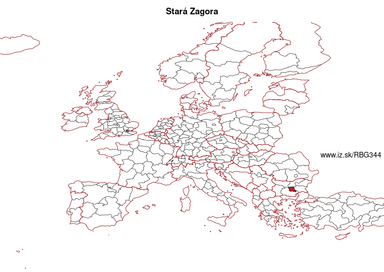 mapka Stará Zagora BG344