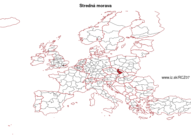 mapka Stredná Morava CZ07