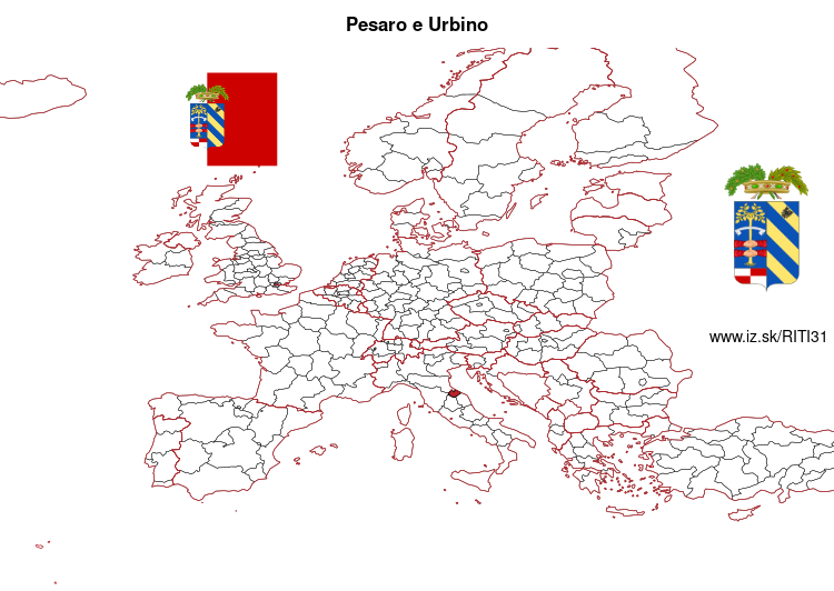 mapka Pesaro e Urbino ITI31