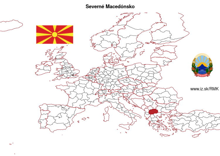 mapka Severné Macedónsko MK