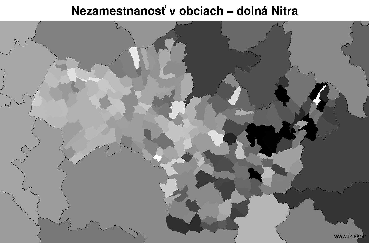 nezamest­nanosť v obciach dolná Nitra LAU2