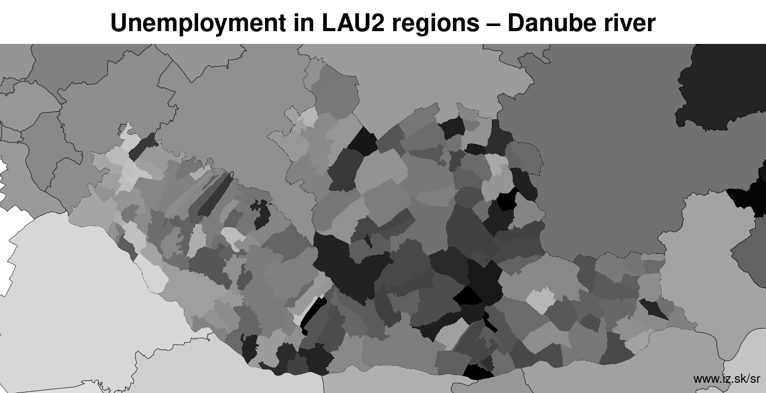 unemployment in LAU2 regions Danube river LAU2