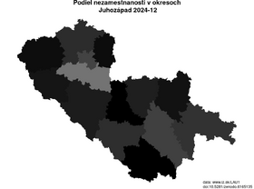 nezamestnanosť v okresoch Juhozápad akt/podiel-nezamestnanosti-CZ03-lau