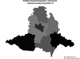 nezamestnanosť v okresoch Juhomoravský kraj akt/podiel-nezamestnanosti-CZ064-lau