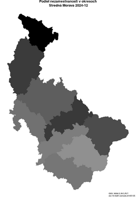 nezamestnanosť v okresoch Stredná Morava akt/podiel-nezamestnanosti-CZ07-lau