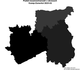 nezamestnanosť v okresoch Kozep-Dunantul akt/podiel-nezamestnanosti-HU21-lau