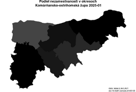 nezamestnanosť v okresoch Komárňansko-ostrihomská župa akt/podiel-nezamestnanosti-HU212-lau