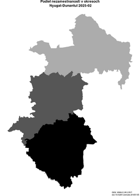 nezamestnanosť v okresoch Nyugat-Dunantul akt/podiel-nezamestnanosti-HU22-lau