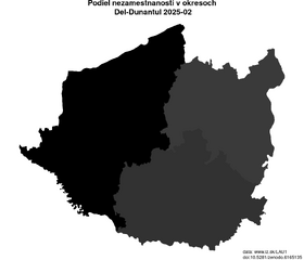 nezamestnanosť v okresoch Del-Dunantul akt/podiel-nezamestnanosti-HU23-lau