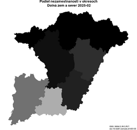 nezamestnanosť v okresoch Dolná zem a sever akt/podiel-nezamestnanosti-HU3-lau