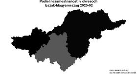 nezamestnanosť v okresoch Eszak-Magyarorszag akt/podiel-nezamestnanosti-HU31-lau