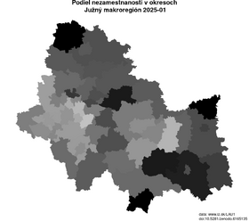 nezamestnanosť v okresoch Južný makroregión akt/podiel-nezamestnanosti-PL2-lau