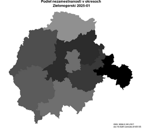 nezamestnanosť v okresoch Zielonogorski akt/podiel-nezamestnanosti-PL432-lau