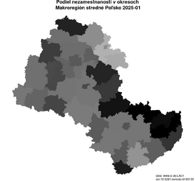 nezamestnanosť v okresoch Makroregión stredné Poľsko akt/podiel-nezamestnanosti-PL7-lau