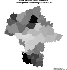 nezamestnanosť v okresoch Makroregión Mazowiecke vojvodstvo akt/podiel-nezamestnanosti-PL9-lau