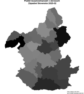 nezamestnanosť v okresoch Západné Slovensko akt/podiel-nezamestnanosti-SK02-lau