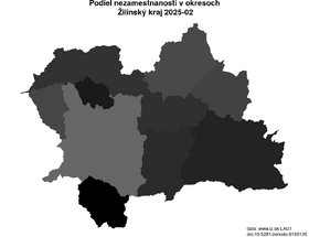 nezamestnanosť v okresoch Žilinský kraj akt/podiel-nezamestnanosti-SK031-lau