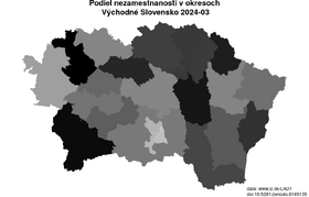 nezamestnanosť v okresoch Východné Slovensko akt/podiel-nezamestnanosti-SK04-lau